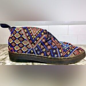 Size 9 - DR MARTENS Daytona Women’s Ankle Boot. Multicolor Woven Aztec Mosaic